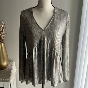Flowy Metallic Top